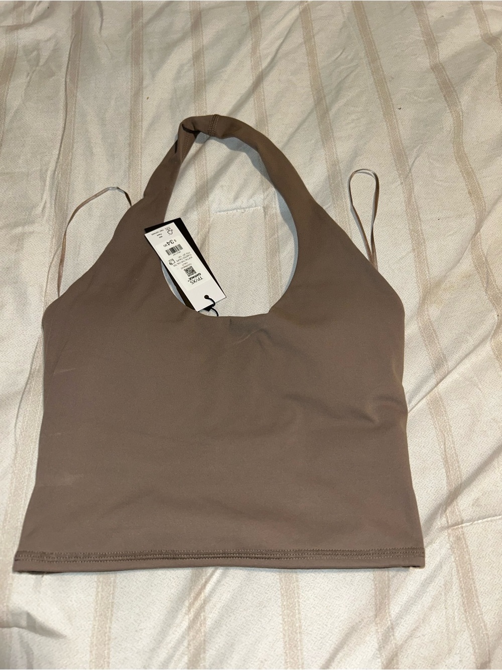 Garage Taupe Halter Crop Top